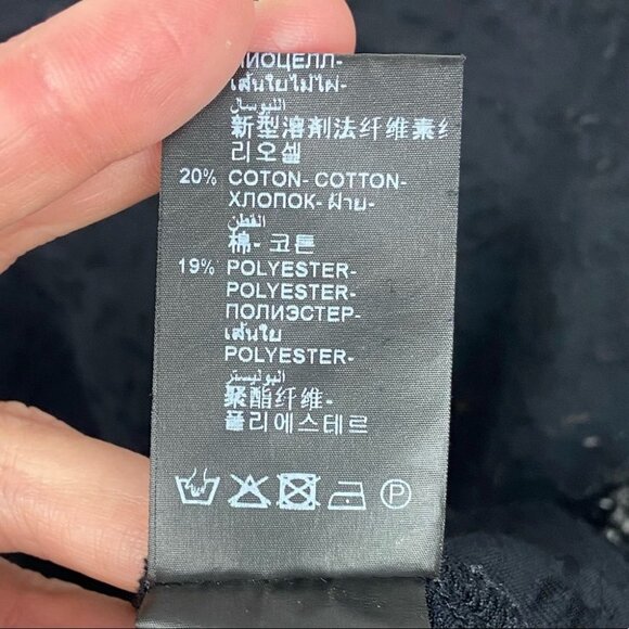 The Kooples Diamonds‎ Burnout Long Sleeve Top Black Size XS Sheer Blouse Sheer - Picture 9 of 13